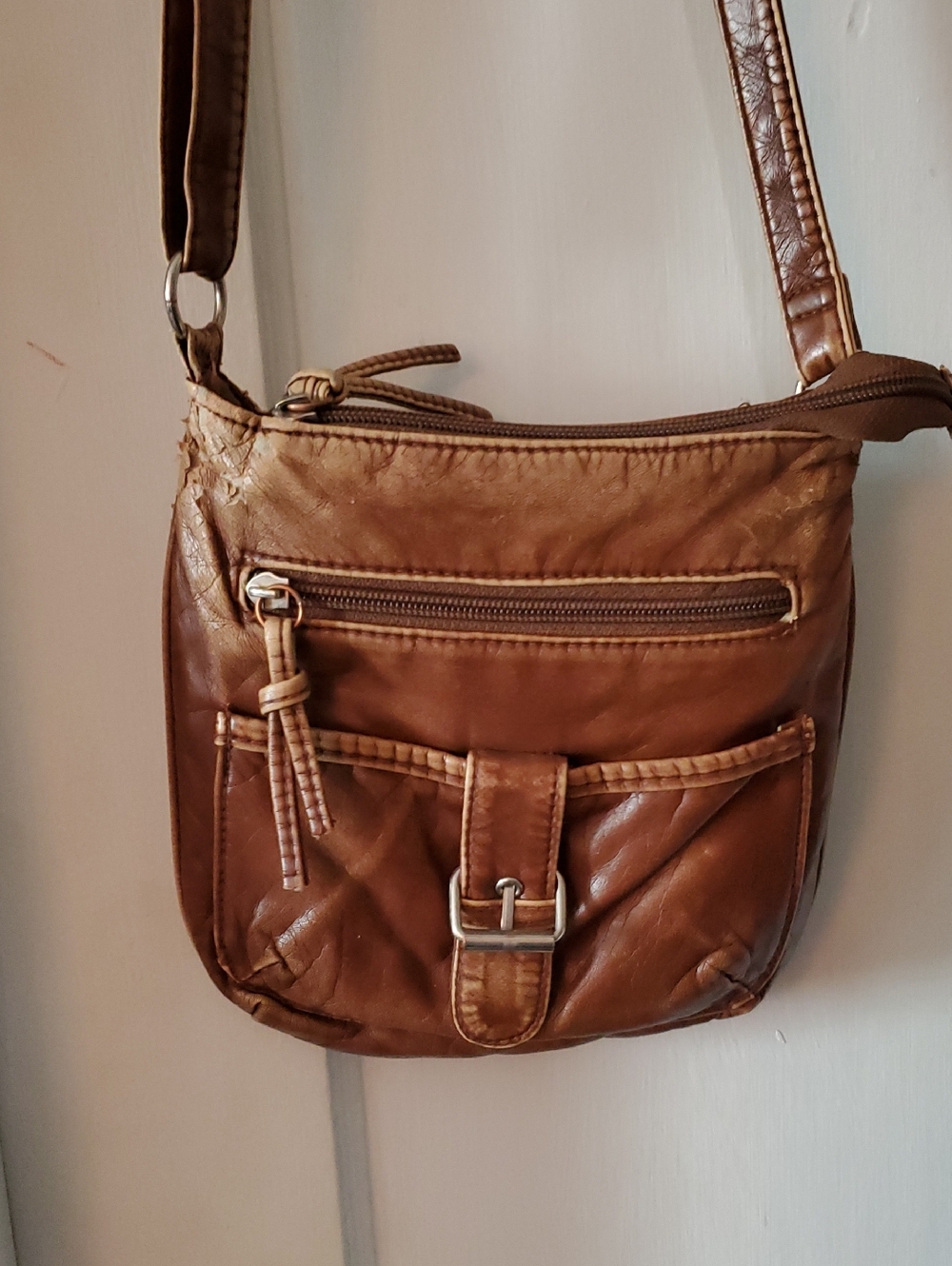 Women’s Brown Crossbody Bag - Classic Leather-Style Shoulder Purse